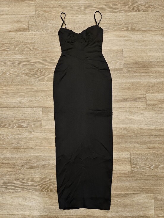 House of CB Dresses & Skirts - HOUSE OF CB 'Stefania' Black Satin Strappy Gown